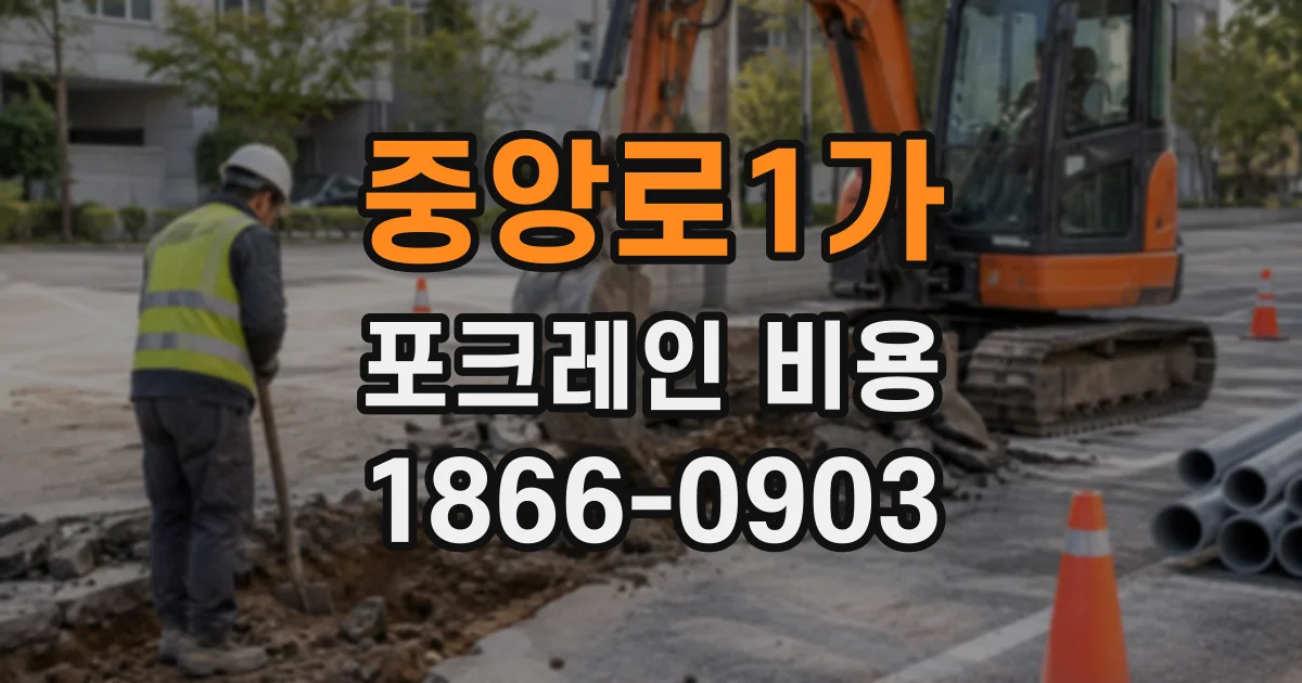 중앙로1가 포크레인비용