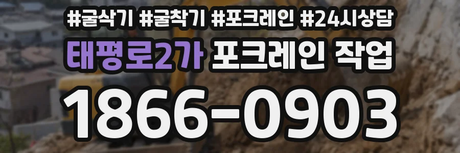 태평로2가 포크레인 작업