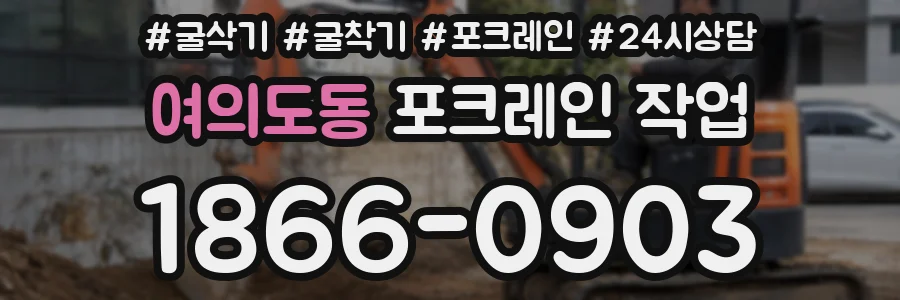 여의도동 포크레인 작업