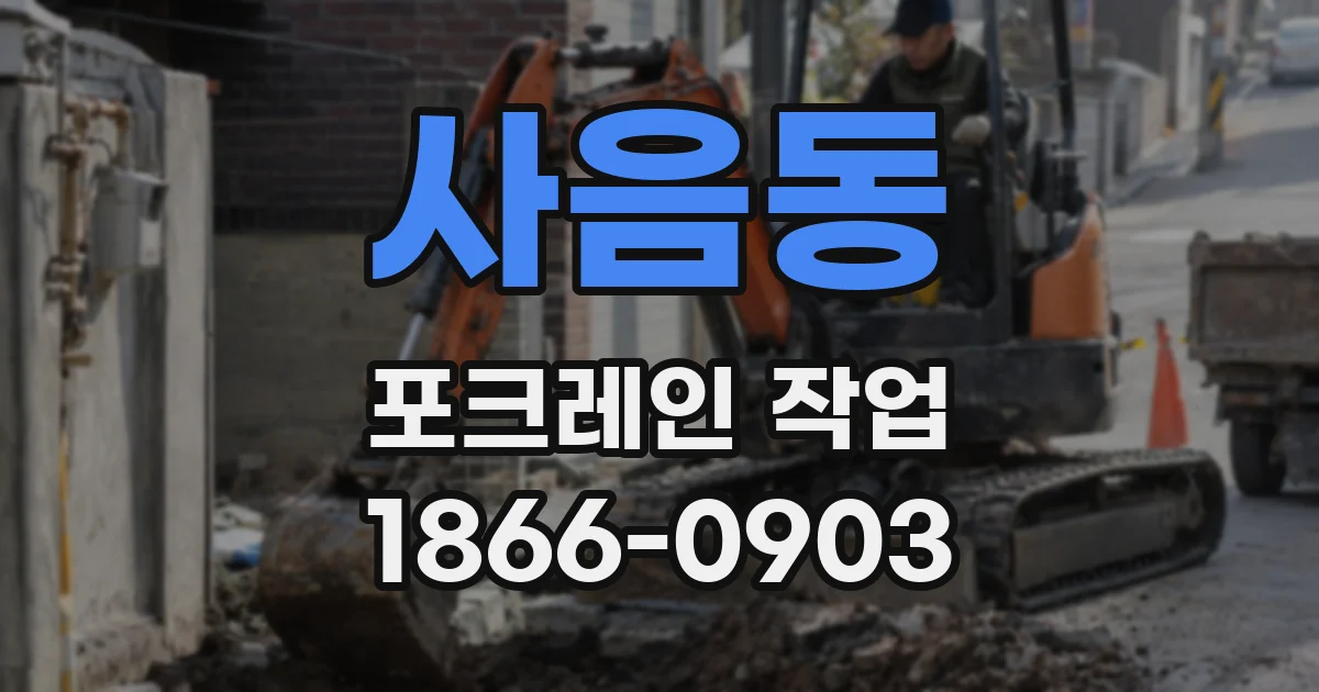 사음동 포크레인 작업