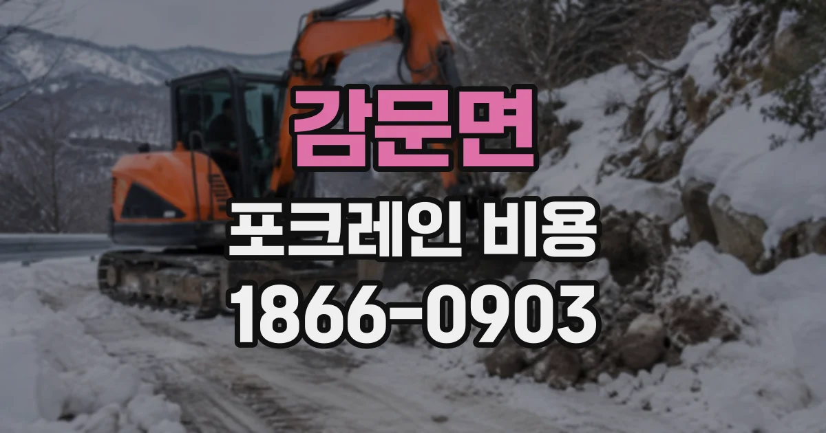 감문면 포크레인비용