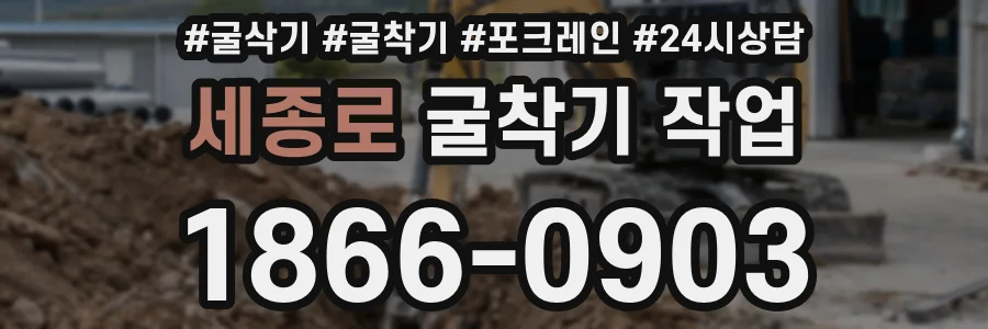 세종로 굴착기 작업