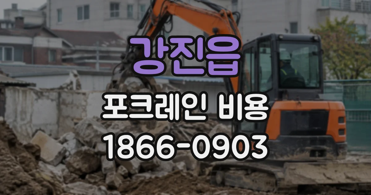 강진읍 포크레인비용