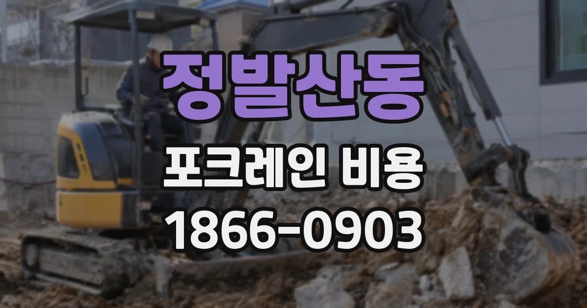 정발산동 포크레인 비용