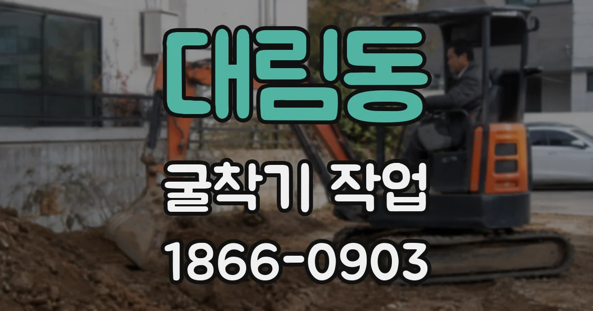 대림동 굴착기 작업