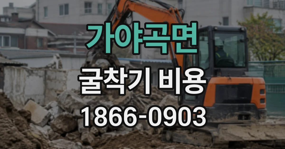 가야곡면 굴착기비용