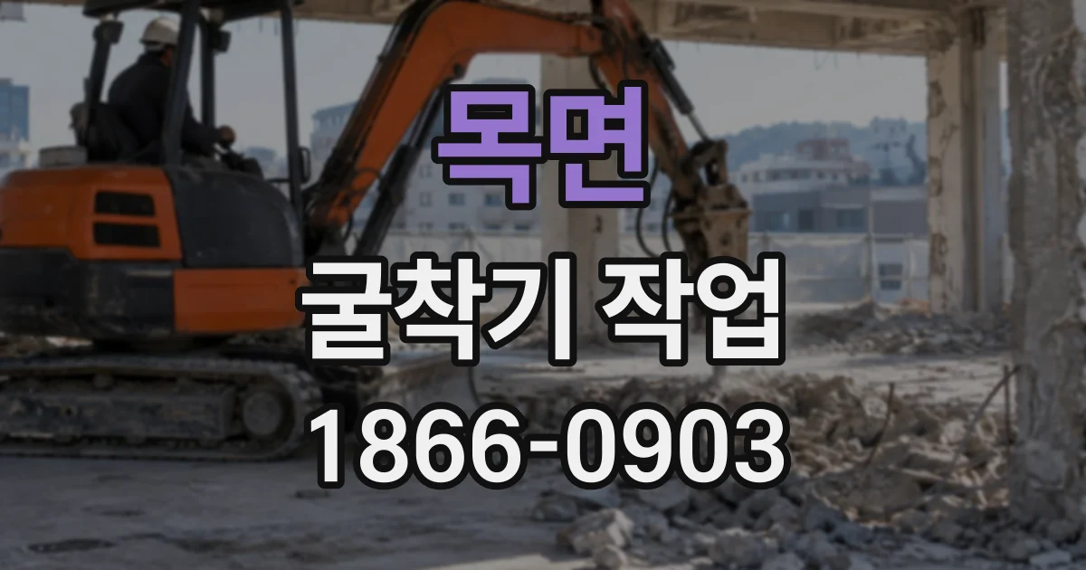 목면 굴착기작업