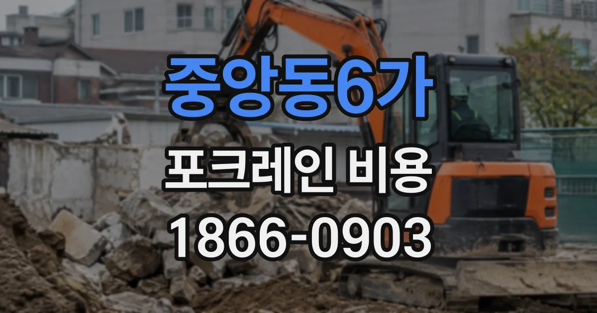 중앙동6가 포크레인비용