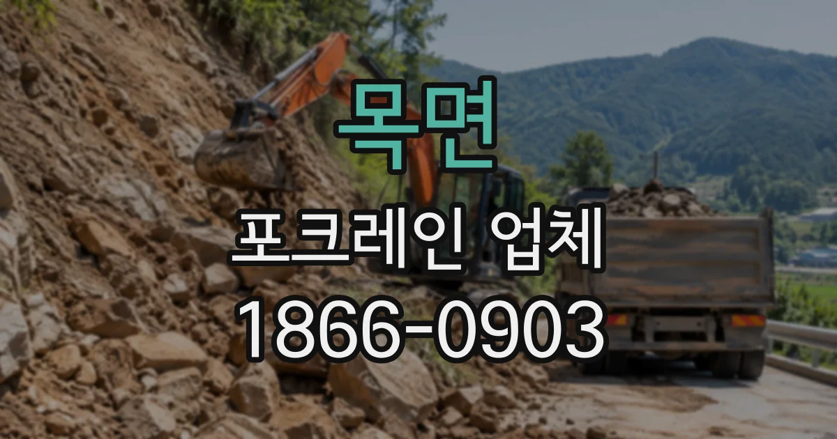 목면 포크레인업체