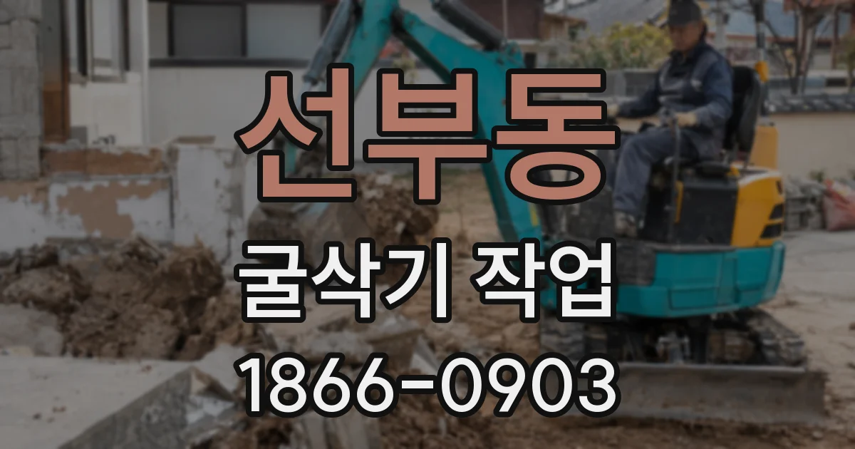 선부동 굴삭기 작업