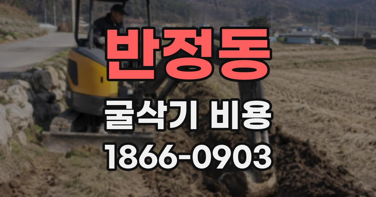 반정동 굴삭기 비용