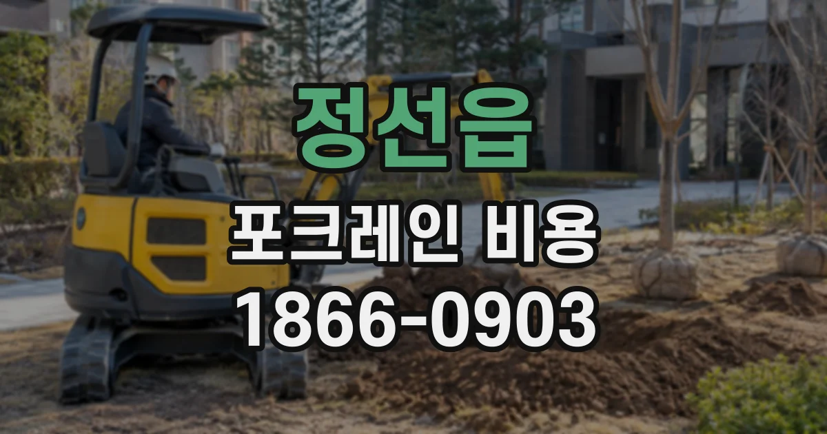 정선읍 포크레인비용