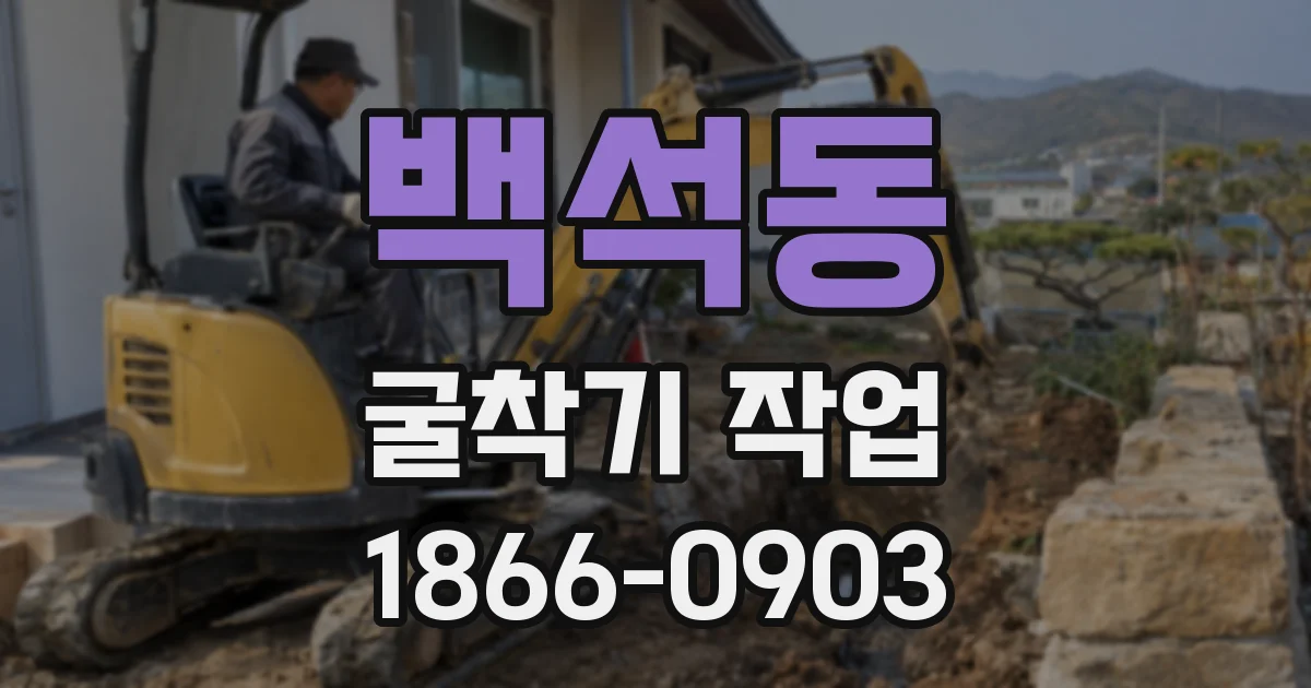 백석동 굴착기 작업