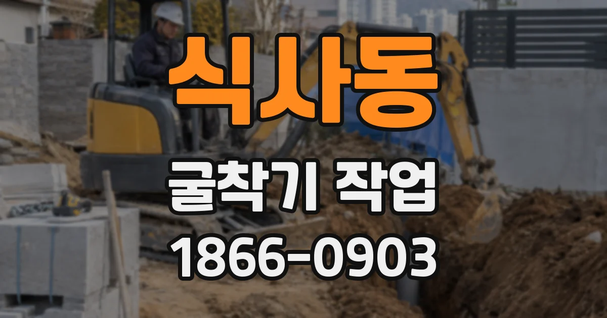 식사동 굴착기 작업
