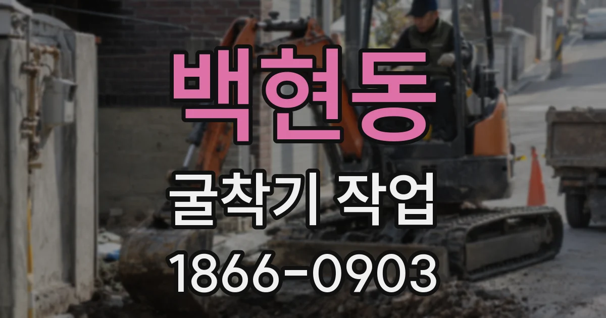 백현동 굴착기 작업