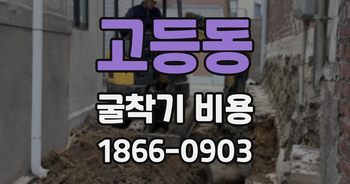 고등동 굴착기 비용