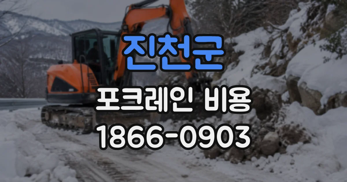 진천군 포크레인비용