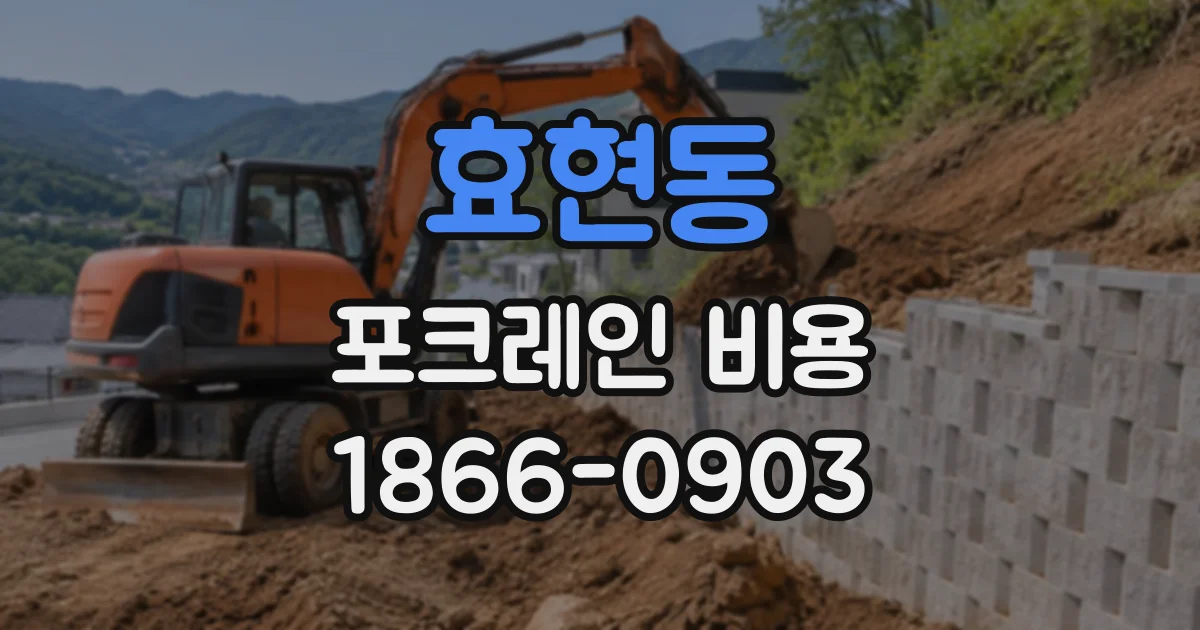 효현동 포크레인비용