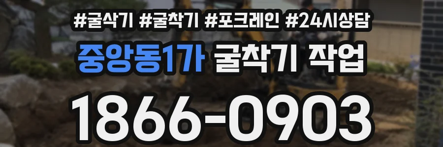 중앙동1가 굴착기 작업