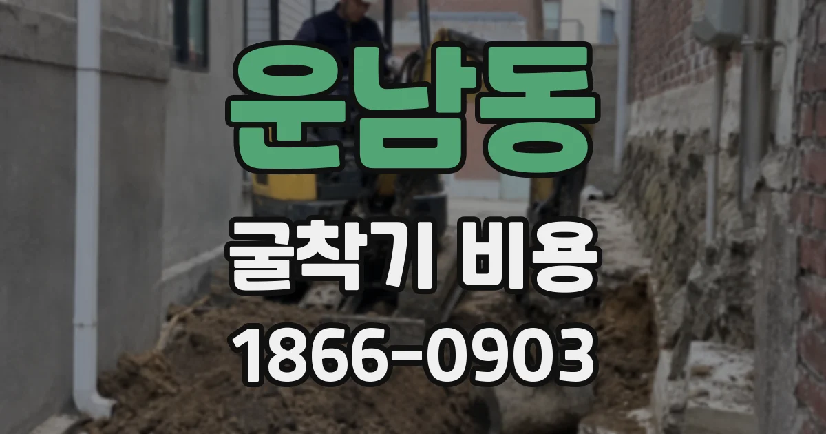 운남동 굴착기 비용