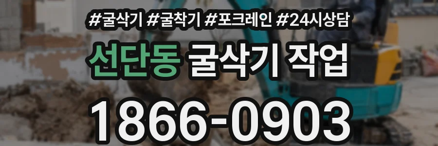 선단동 굴삭기 작업