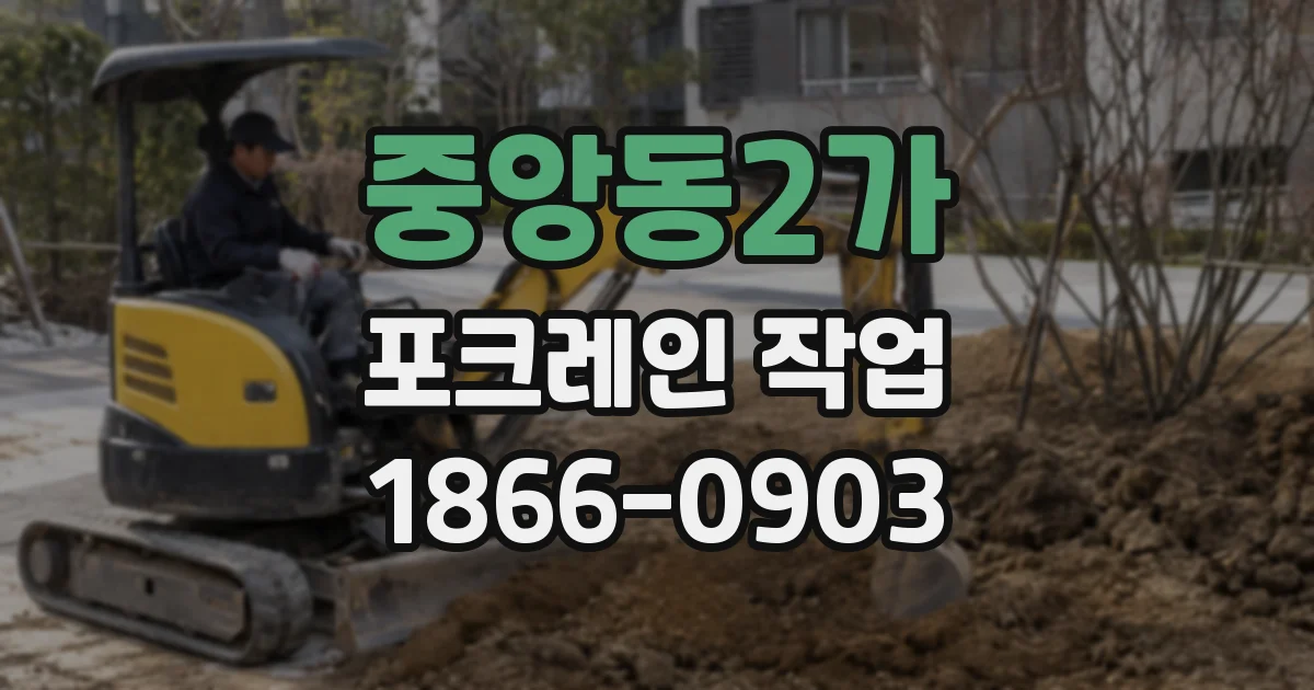 중앙동2가 포크레인 작업