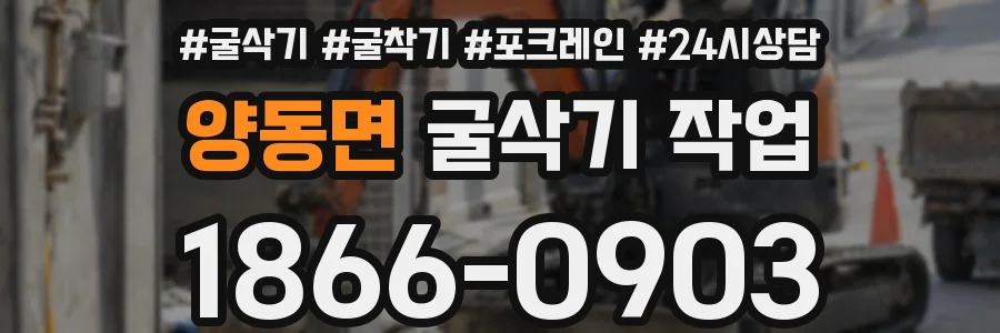 양동면 굴삭기 작업