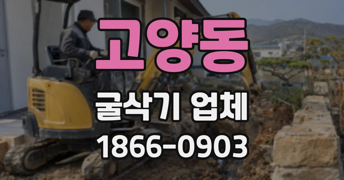 고양동 굴삭기 업체