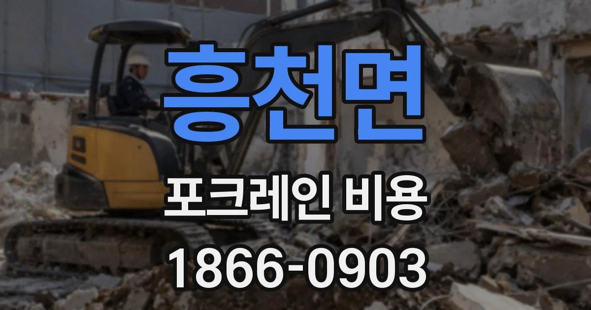 흥천면 포크레인 비용