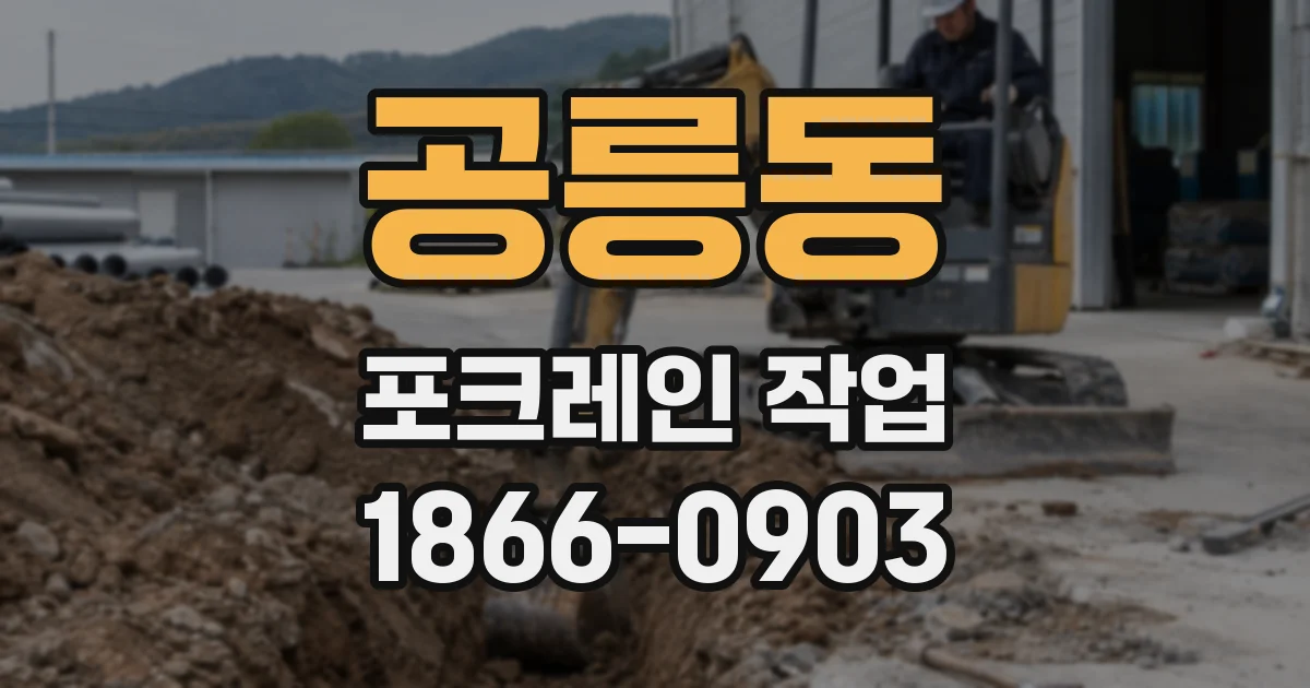 공릉동 포크레인 작업