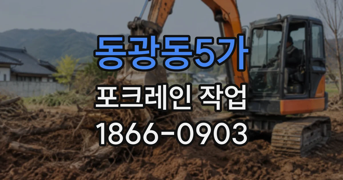 동광동5가 포크레인작업