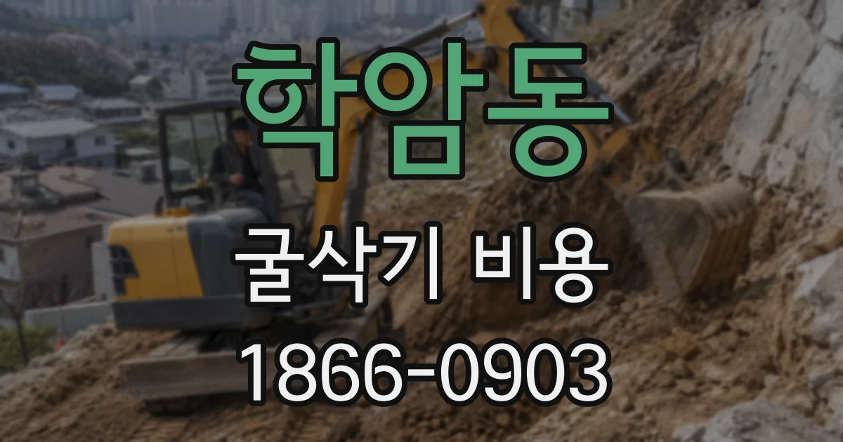 학암동 굴삭기 비용