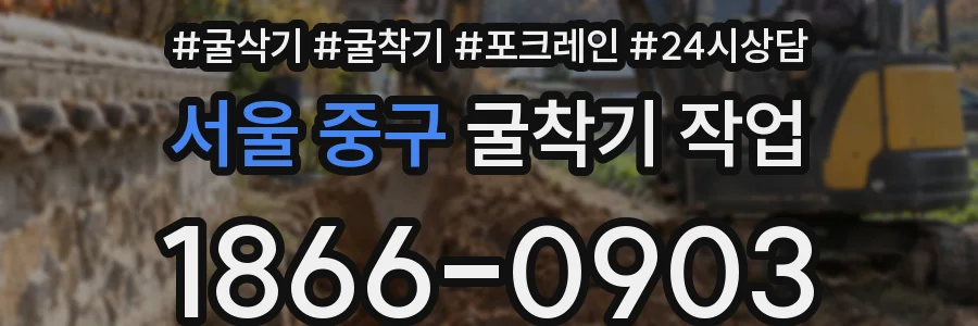 서울 중구 굴착기 작업