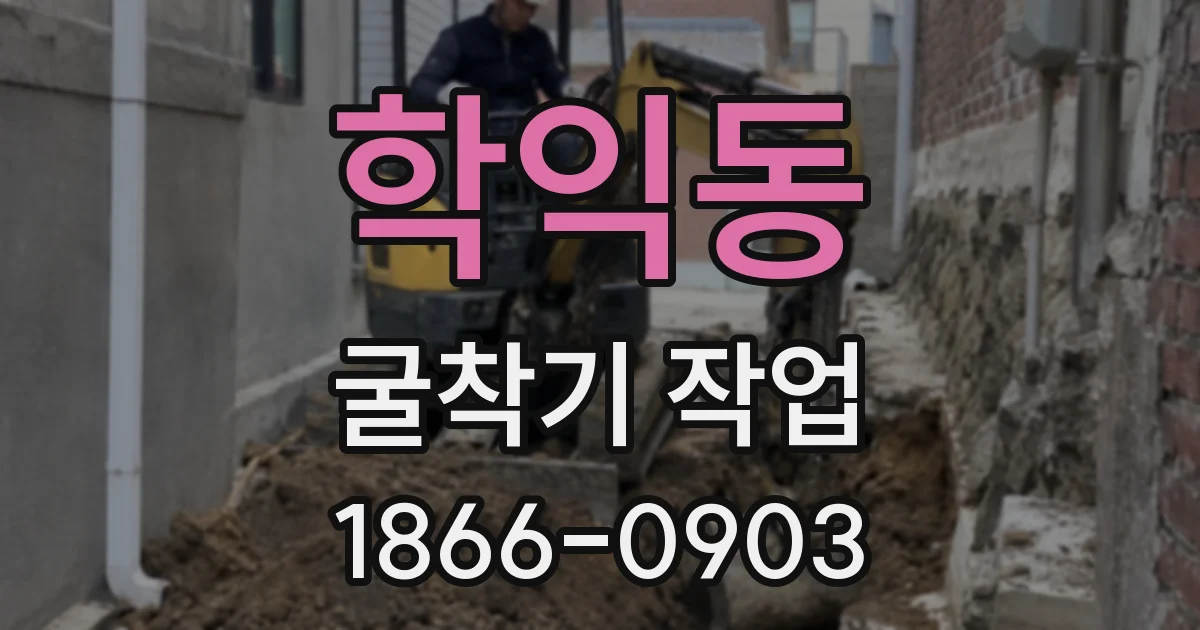 학익동 굴착기 작업