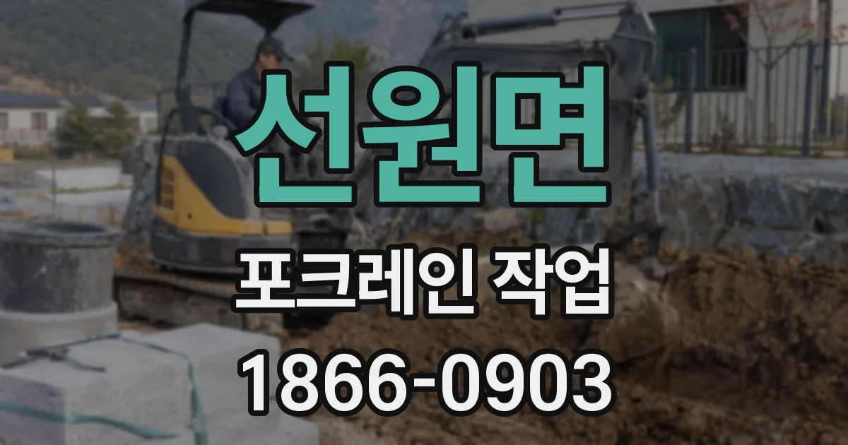 선원면 포크레인 작업