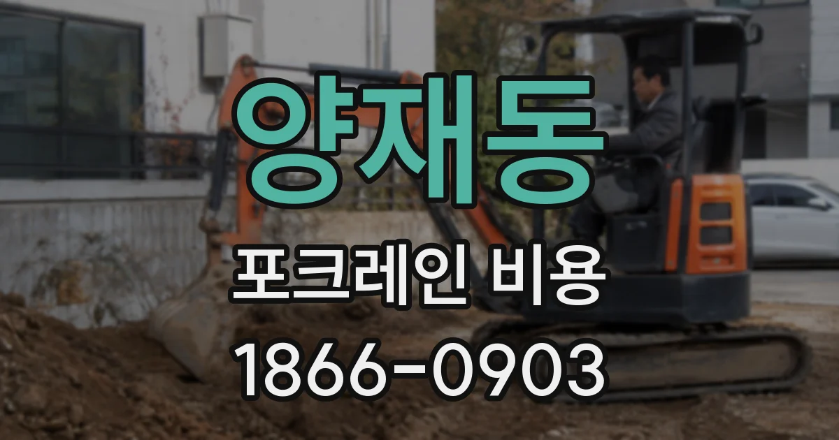 양재동 포크레인 비용