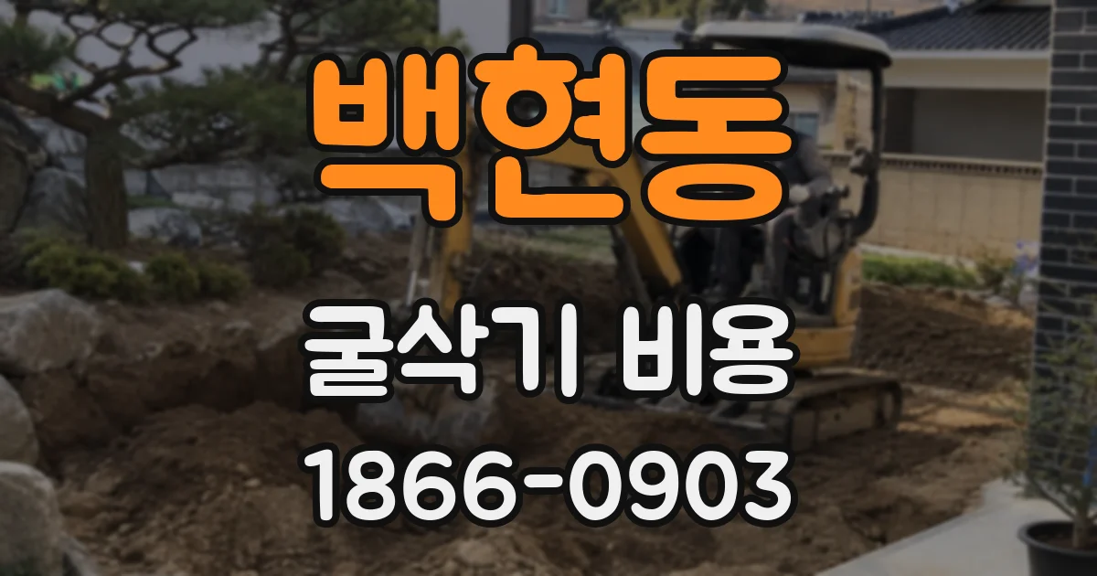 백현동 굴삭기 비용