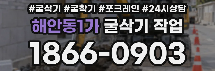 해안동1가 굴삭기 작업