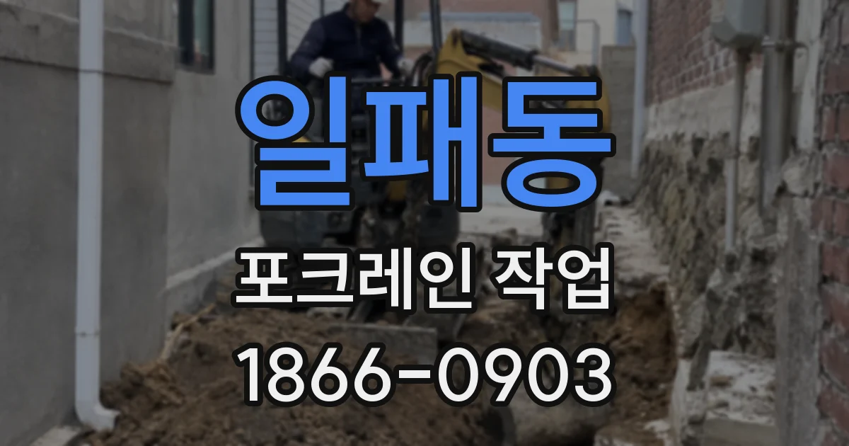 일패동 포크레인 작업