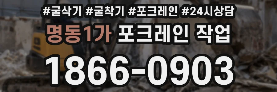 명동1가 포크레인 작업