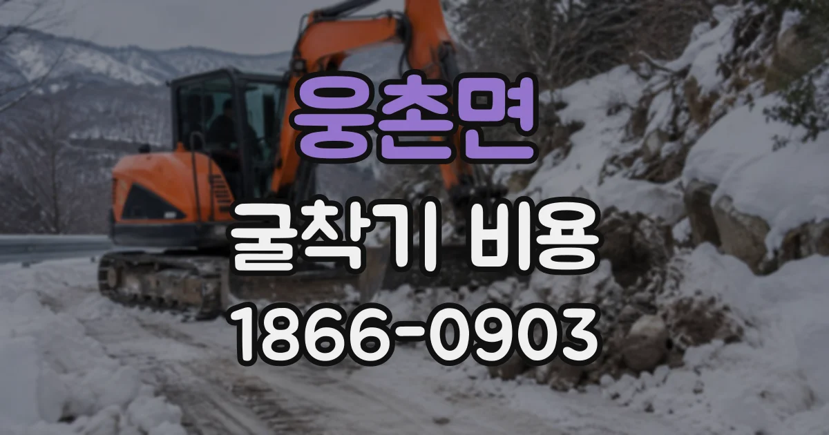 웅촌면 굴착기비용