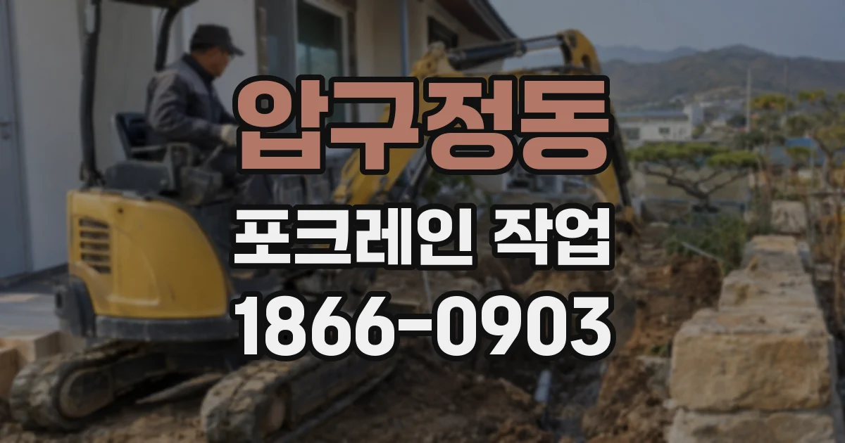 압구정동 포크레인 작업