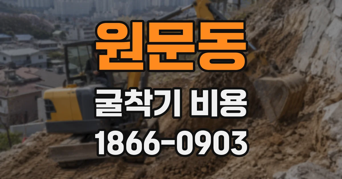 원문동 굴착기 비용