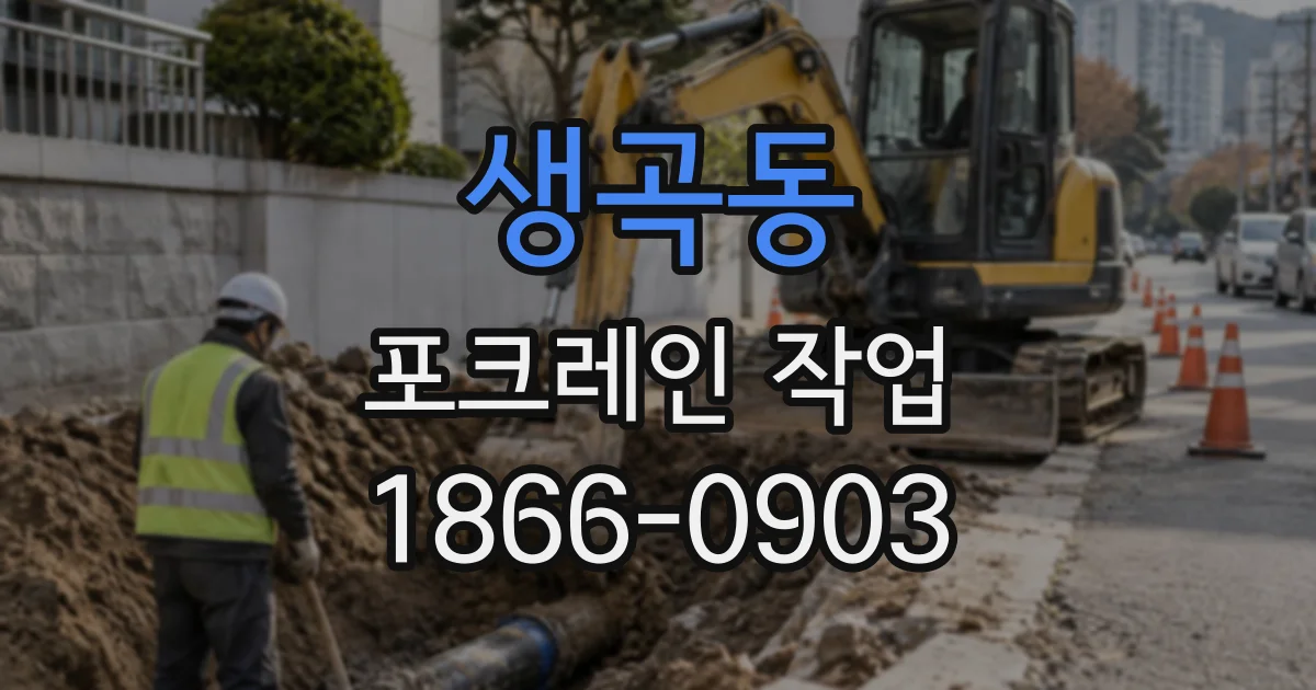 생곡동 포크레인작업