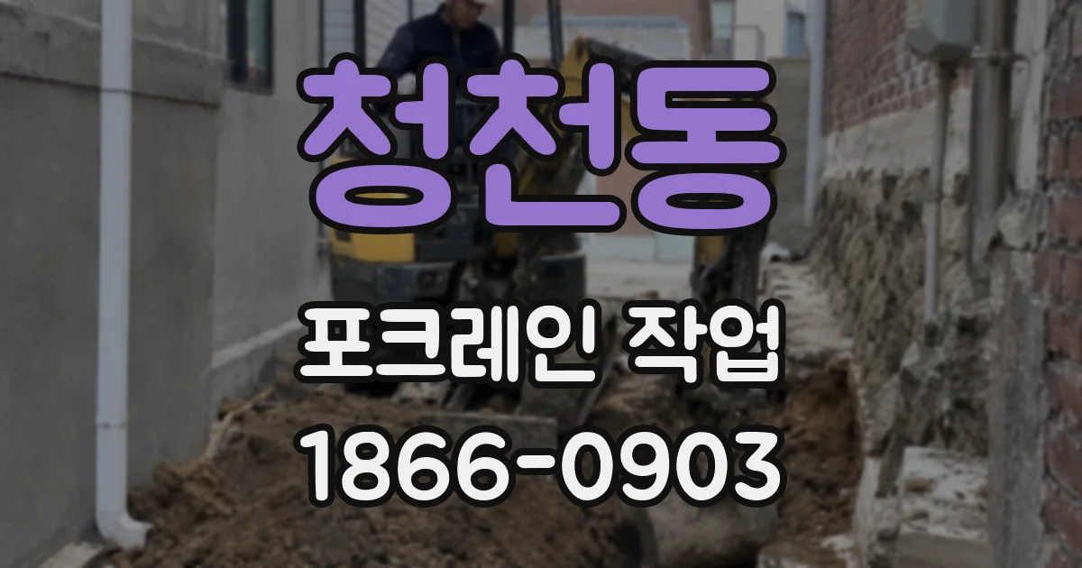 청천동 포크레인 작업