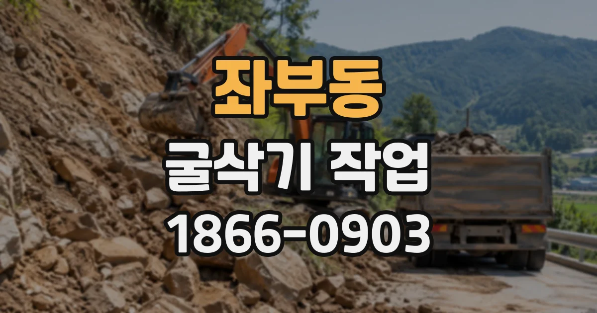 좌부동 굴삭기작업