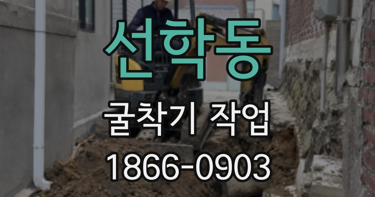 선학동 굴착기 작업