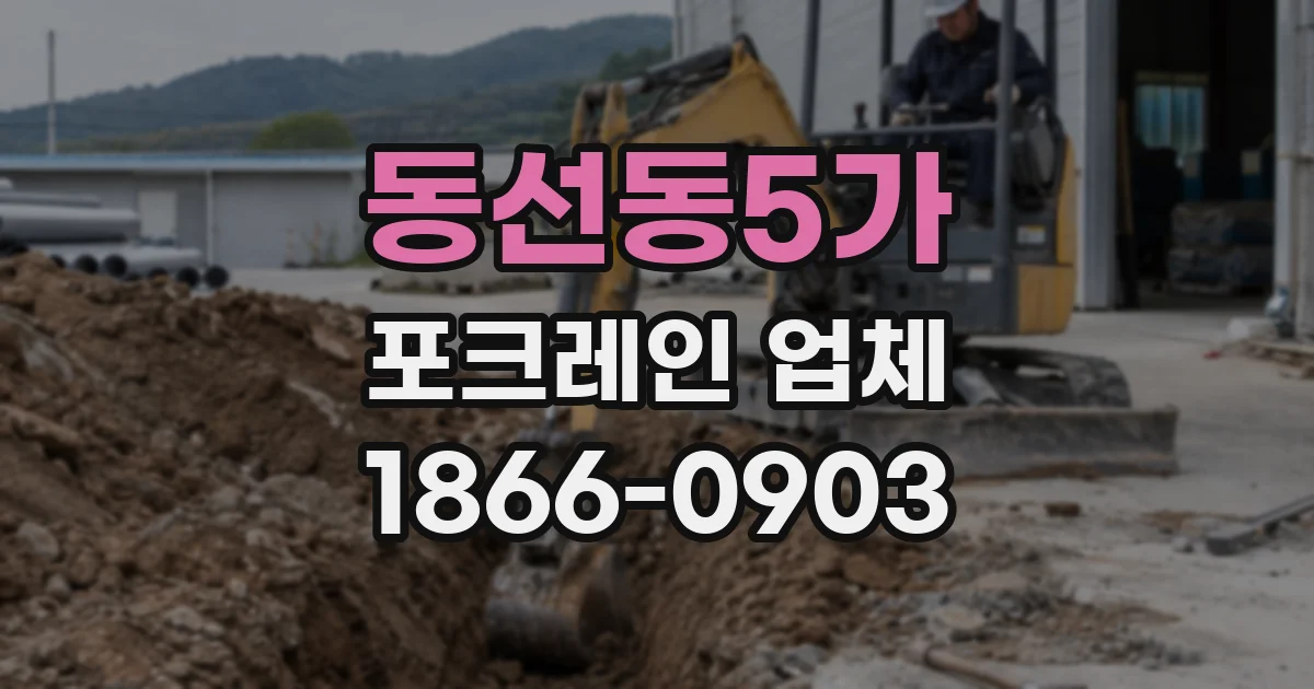 동선동5가 포크레인 업체