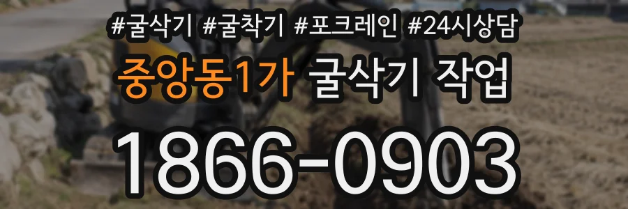 중앙동1가 굴삭기 작업