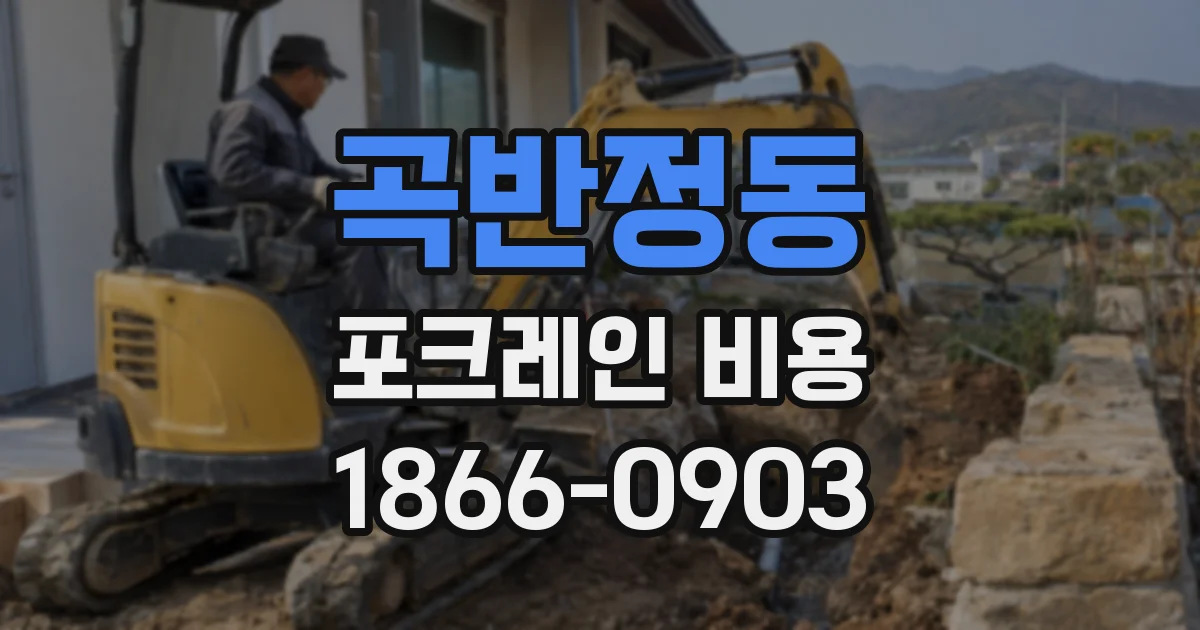 곡반정동 포크레인 비용